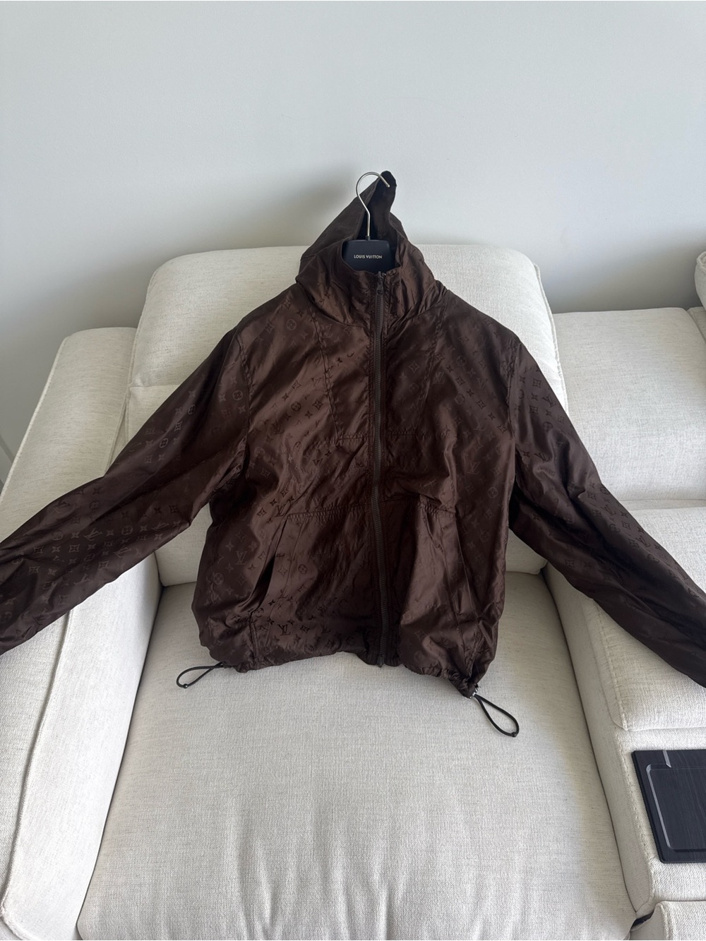 Louis Vuitton Dark Brown Monogram Lightweight Hooded Jacket